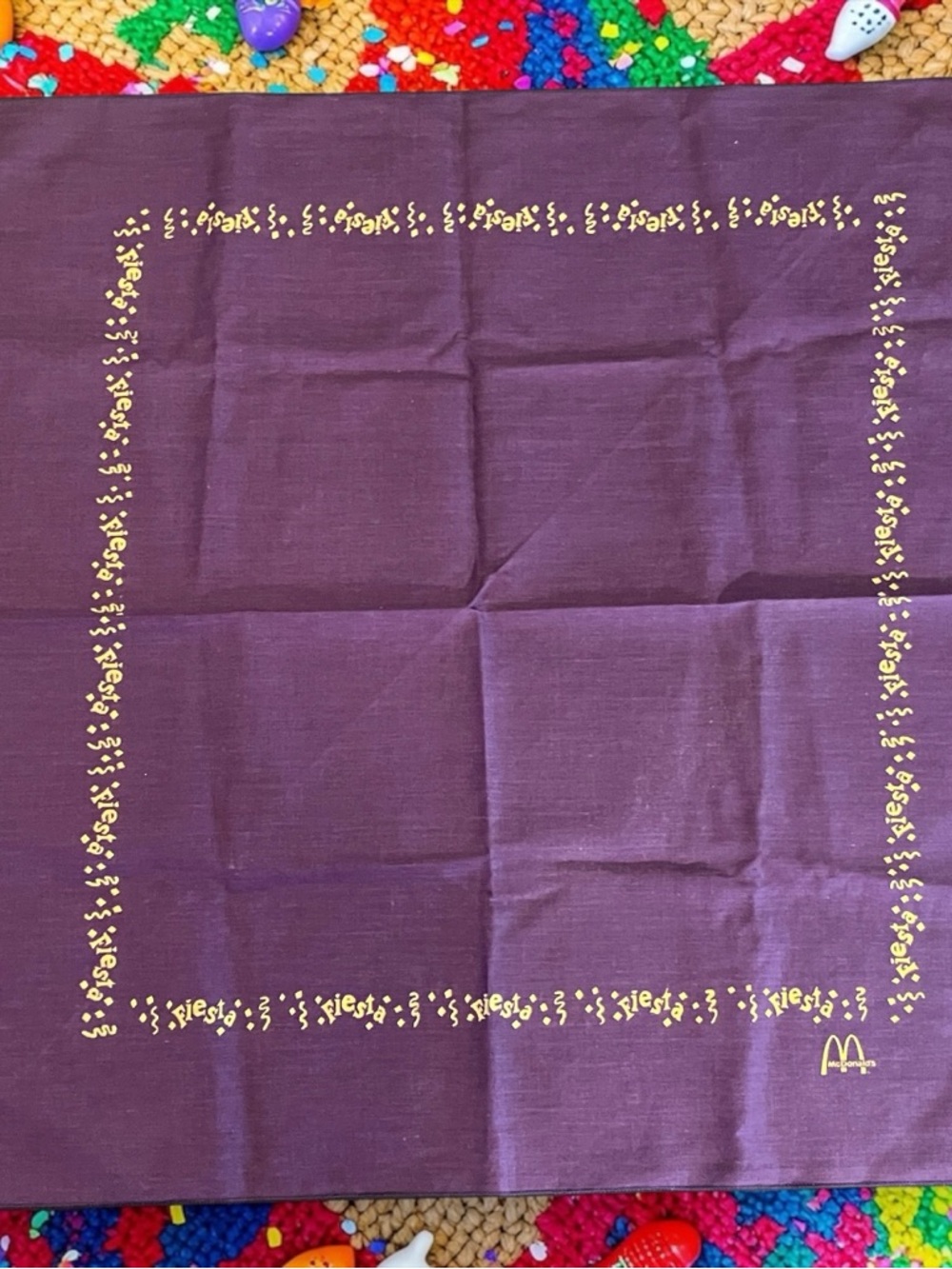 VTG 1988 McDonald's Fiesta Purple Cotton Scarf Bandana